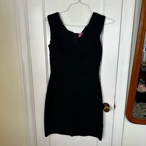 Eliza J Black Textured Sleeveless Mini Dress